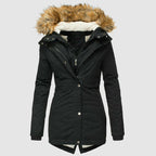 Women’s Winter Parka with Faux-Fur Hood and Inner Fleece Lining