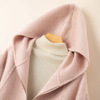 Women’s Wool Hooded Coat with Zip Closure