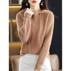 Women__ Hooded Cashmere Wool Knit Sweater