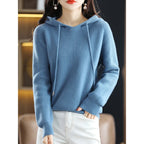 Women__ Hooded Cashmere Wool Knit Sweater