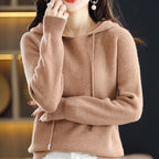 Women__ Hooded Cashmere Wool Knit Sweater