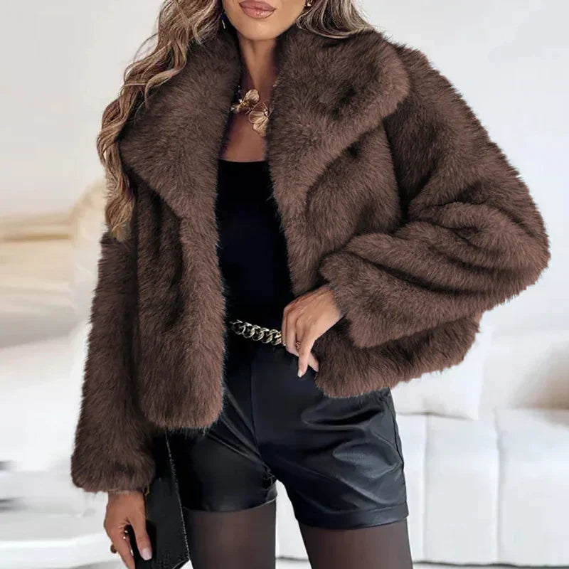 | Women’s Relaxed Fit Faux Fur Jacket