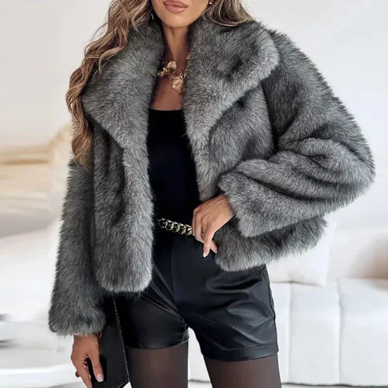 | Women’s Relaxed Fit Faux Fur Jacket
