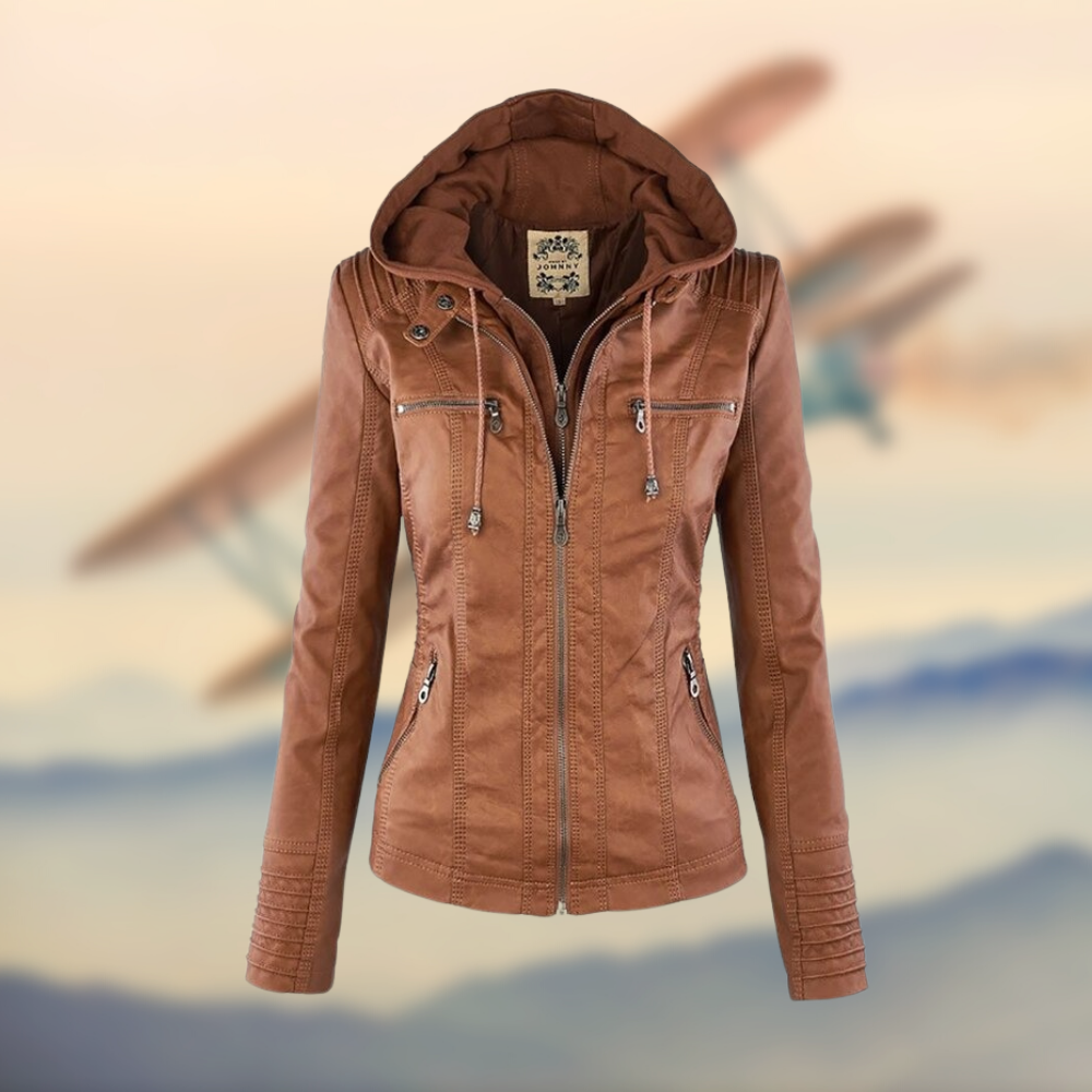 | Women’s Zip-Up Biker Jacket