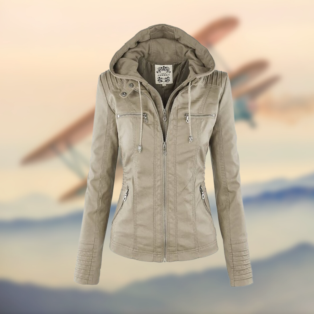 | Women’s Zip-Up Biker Jacket