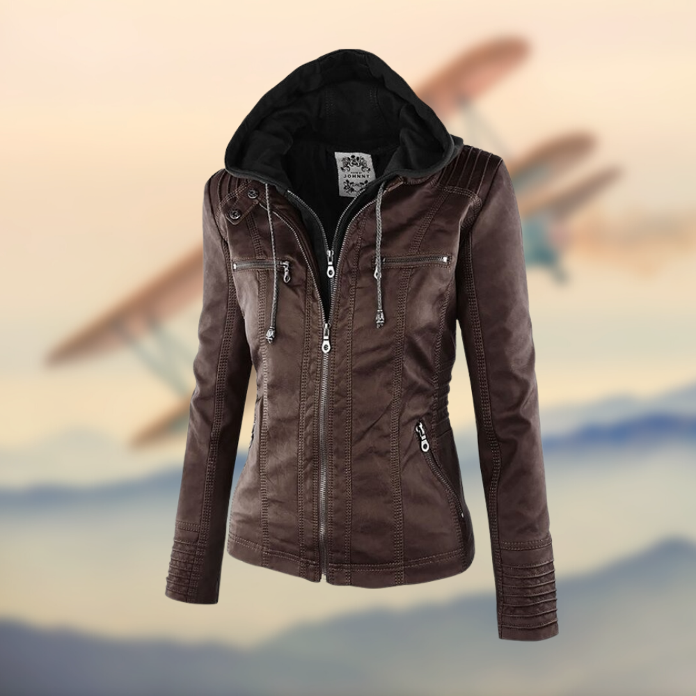 | Women’s Zip-Up Biker Jacket