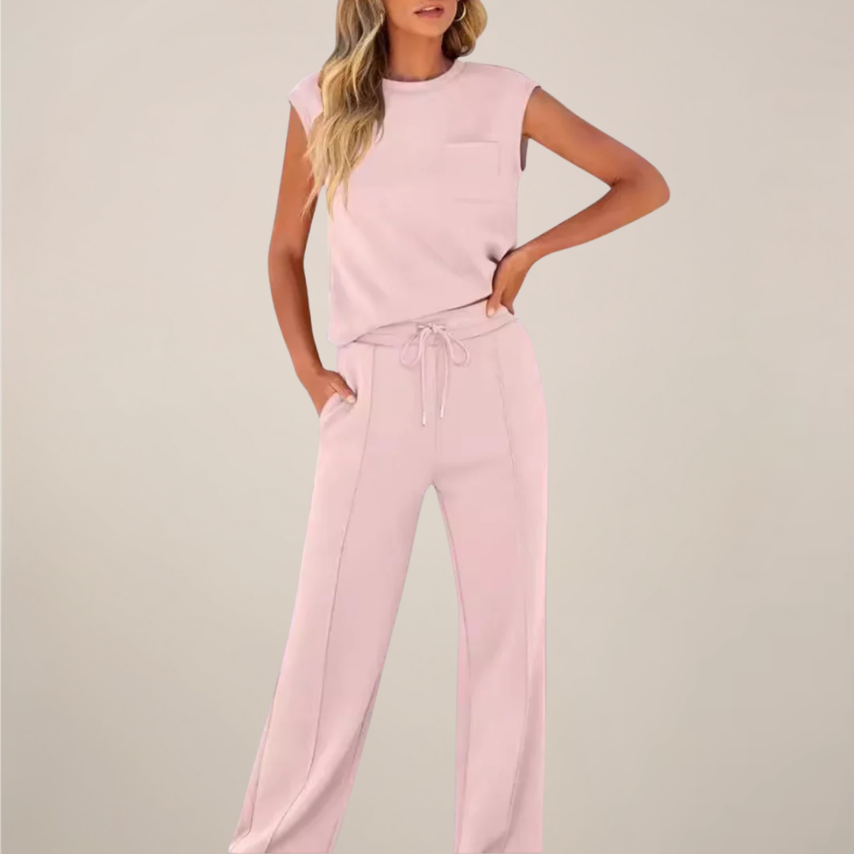 | Women's Relaxed Drawstring Pants Set