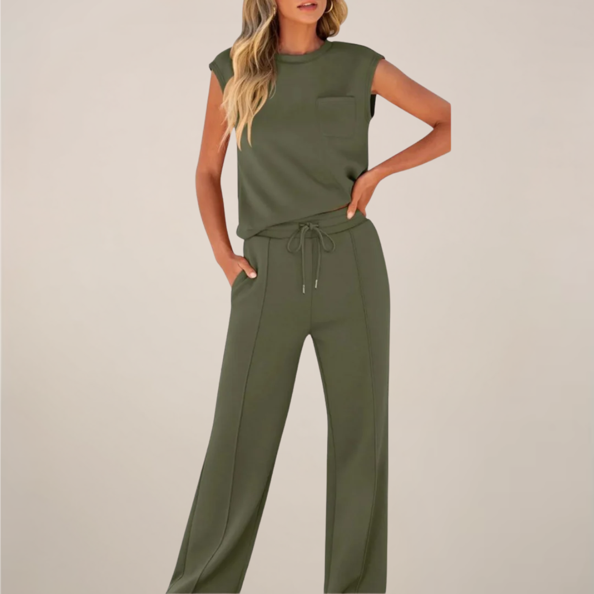 | Women's Relaxed Drawstring Pants Set