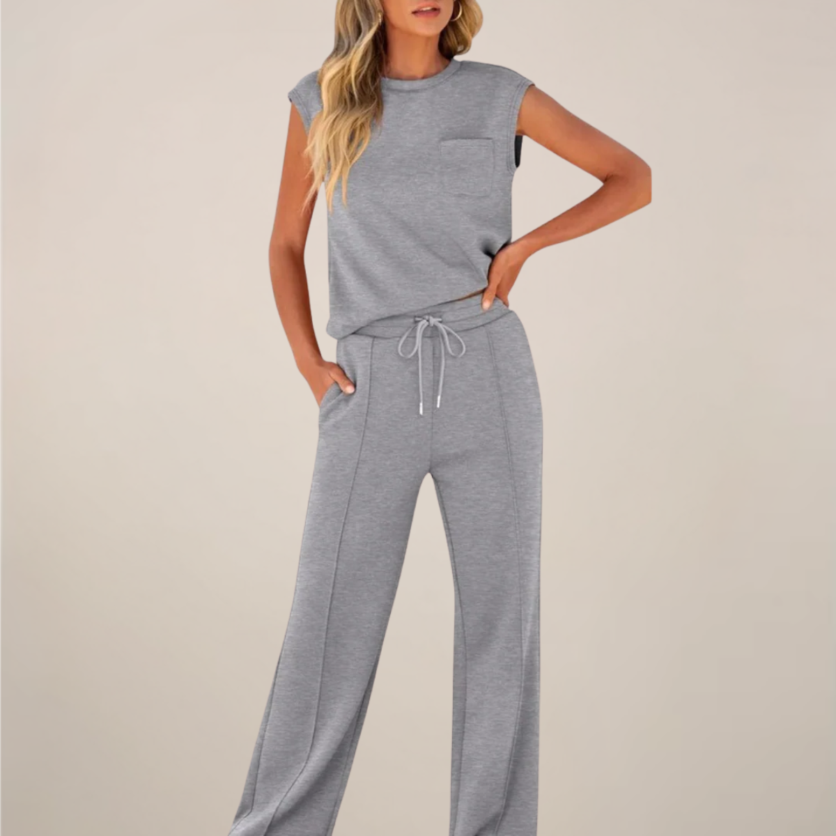 | Women's Relaxed Drawstring Pants Set