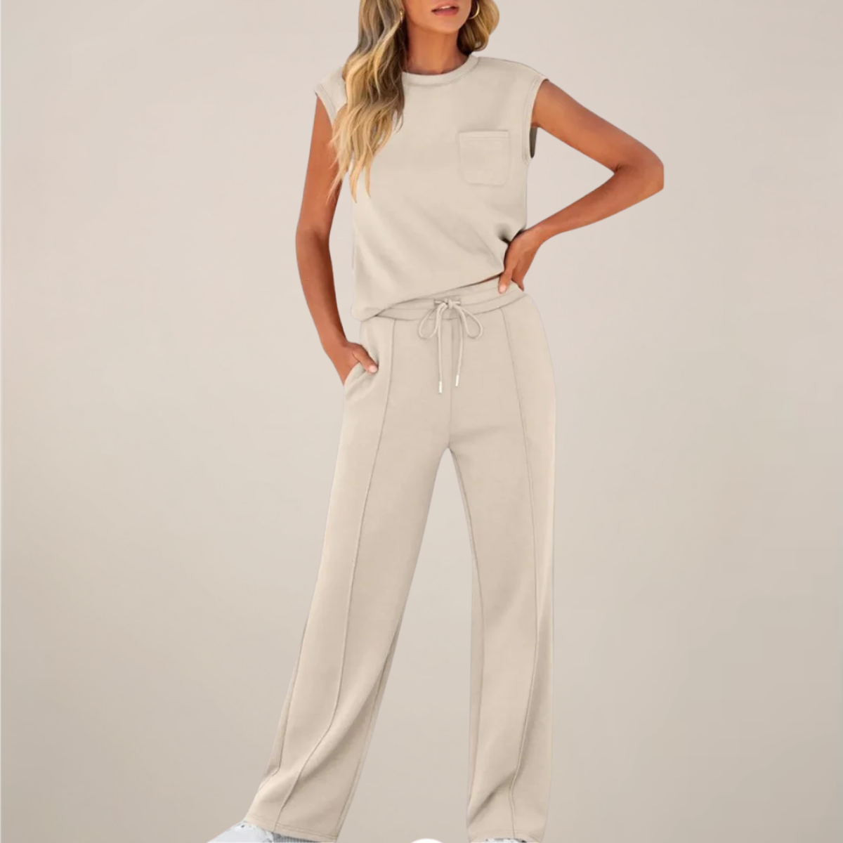 | Women's Relaxed Drawstring Pants Set