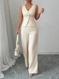 | Women's Sleeveless Wide-Leg Set