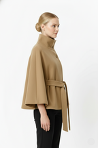 | Women's Winter High Collar Belted Coat