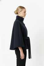 | Women's Winter High Collar Belted Coat