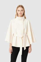| Women's Winter High Collar Belted Coat