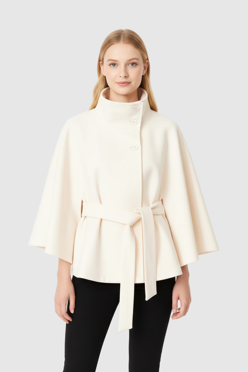 | Women's Winter High Collar Belted Coat