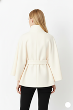 | Women's Winter High Collar Belted Coat
