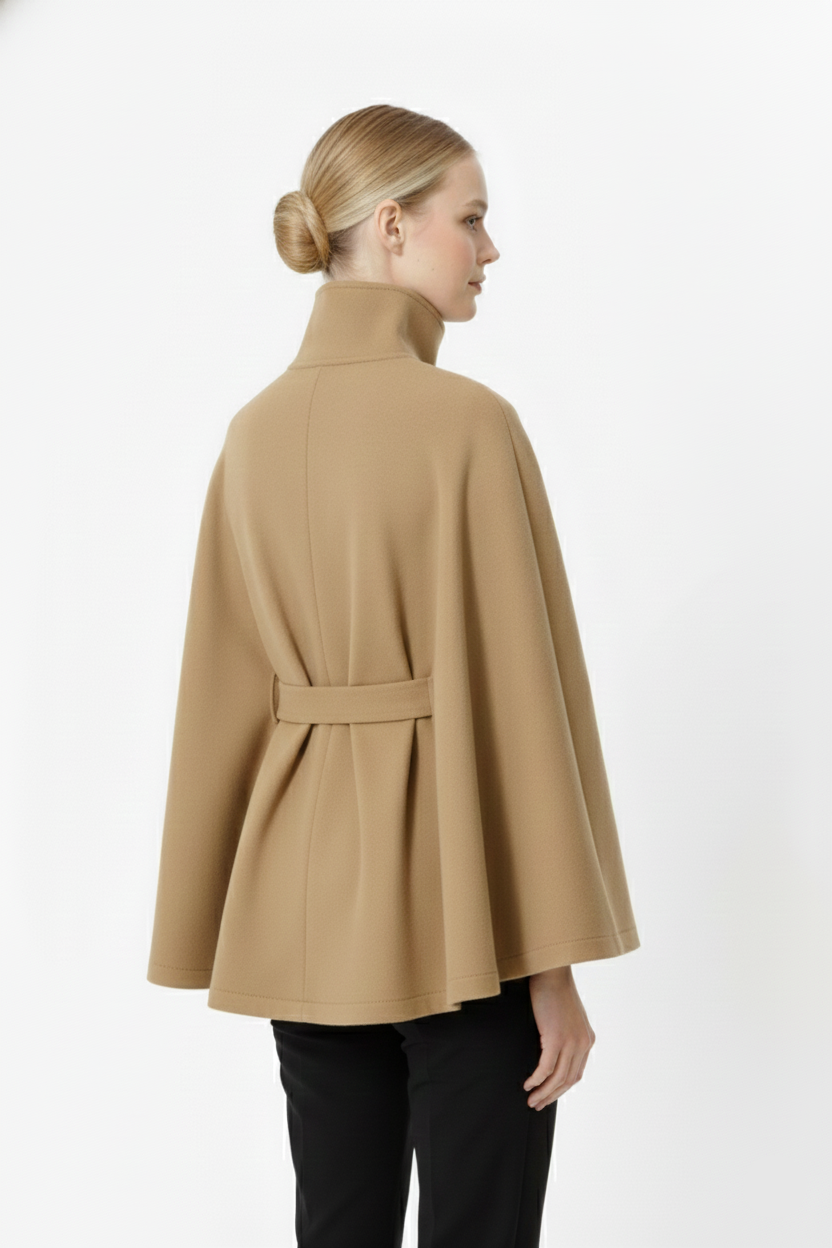 | Women's Winter High Collar Belted Coat