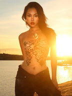 Abstract Print Crop Top
