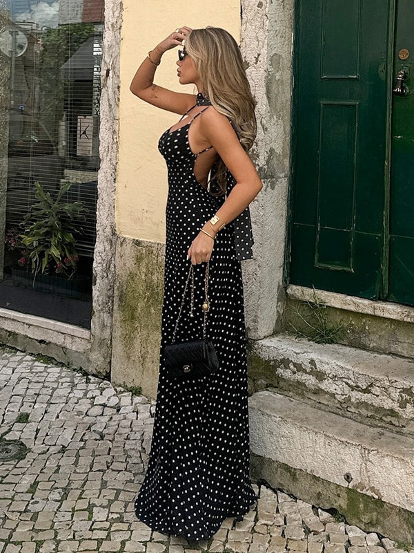 Backless Polka Dot Dress
