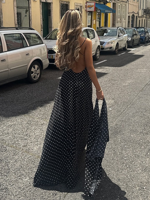 Backless Polka Dot Dress