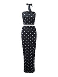 Polka Dot Crop Top Two-piece Set
