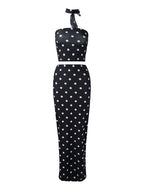 Polka Dot Crop Top Two-piece Set