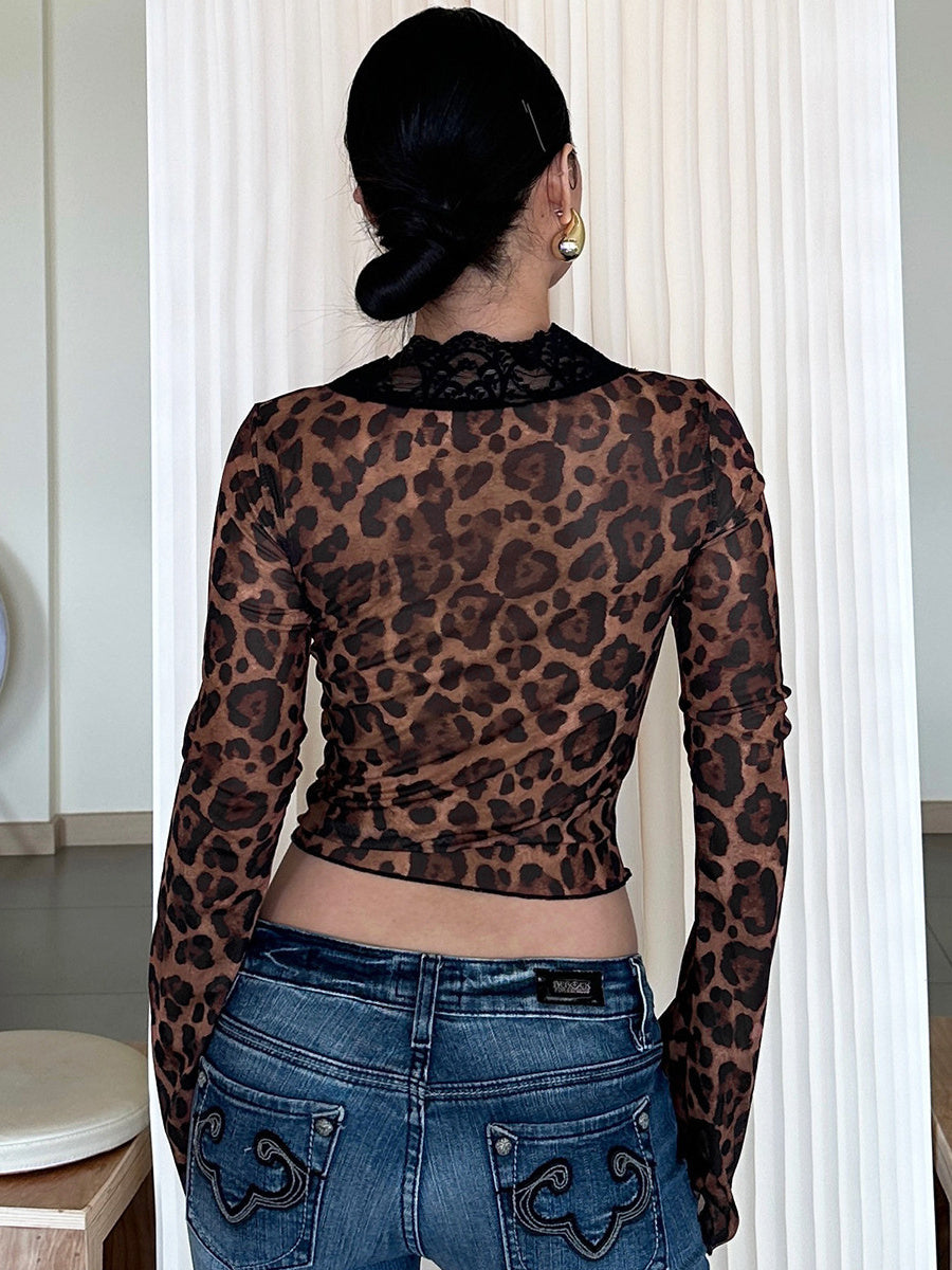 Animal Print Lace Top