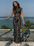 Polka Dot Ruffled Off-shoulder Dress