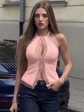 Solid Color Lace Top