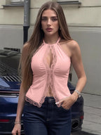 Solid Color Lace Top