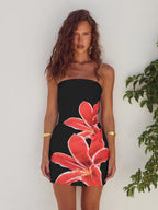 Floral Backless Short Dress