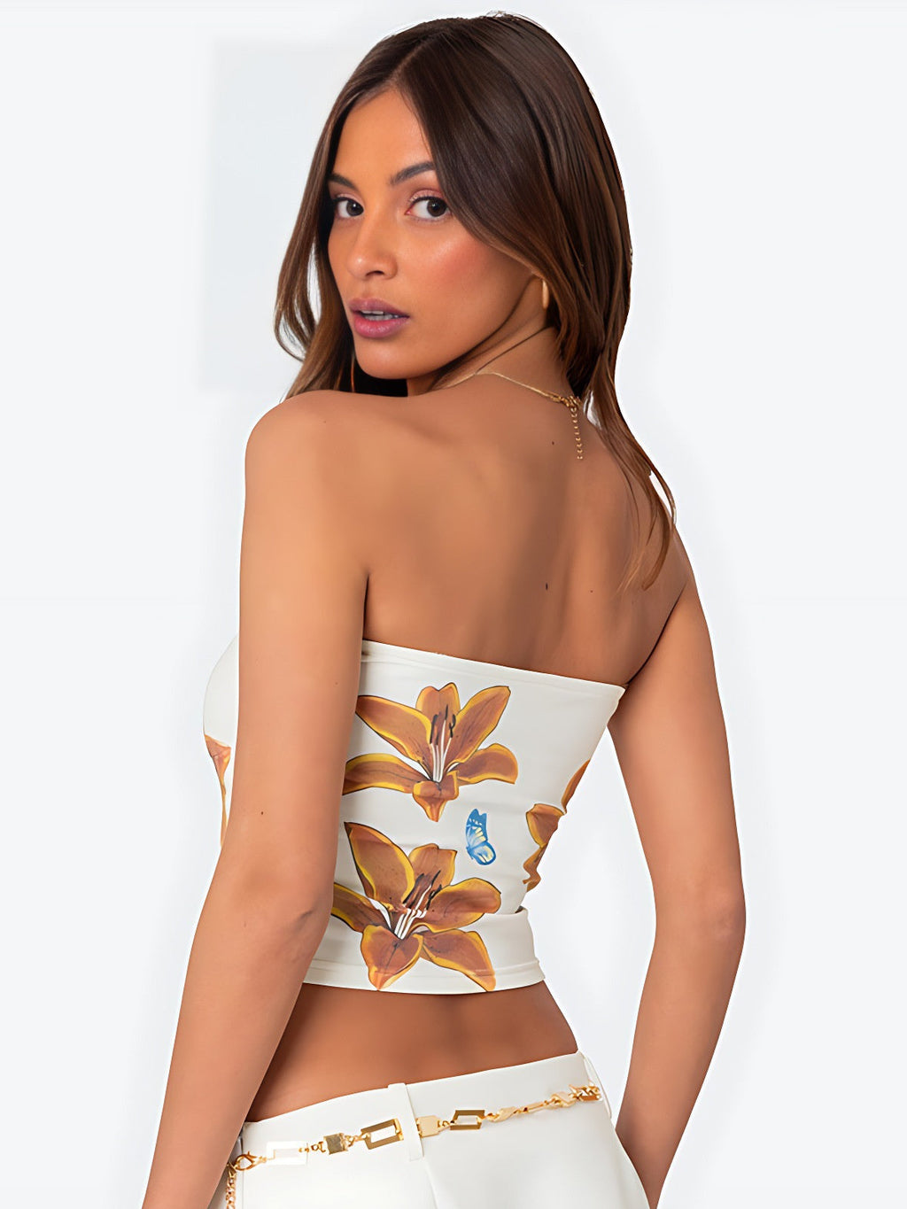 Floral Print Cropped Top