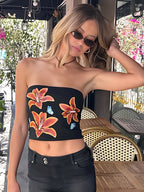 Floral Print Cropped Top