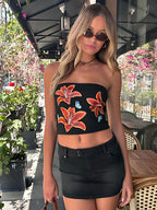 Floral Print Cropped Top