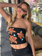 Floral Print Cropped Top
