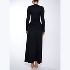 Xanthe - Black Deep V Neck Maxi Dress