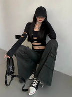 Y2K Flared Cargo Jeans