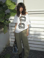 Y2K One Shoulder Lips Tee