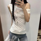 Y2K One Shoulder Top
