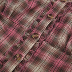 Y2K Plaid Ruffled Shirt