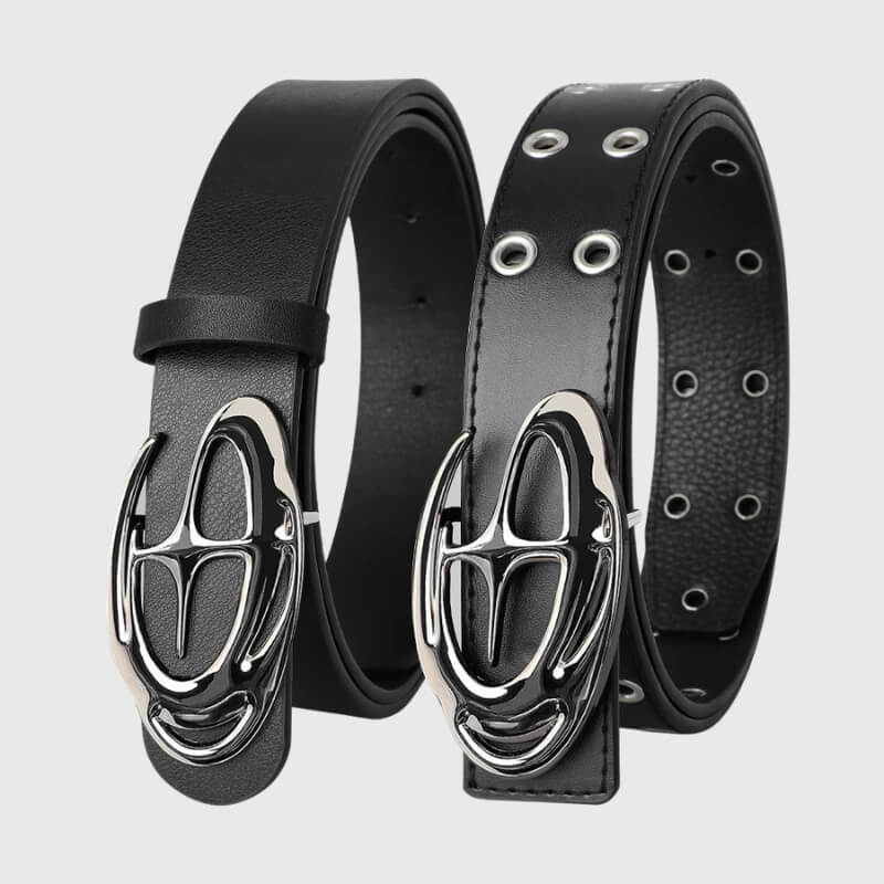 Y2K Star Silver Buckle Belt
