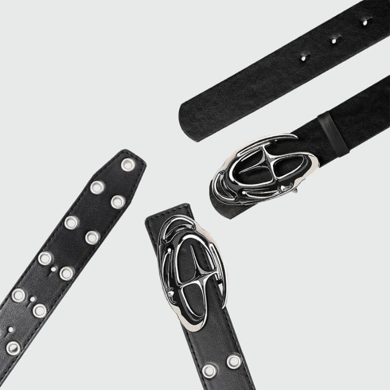 Y2K Star Silver Buckle Belt