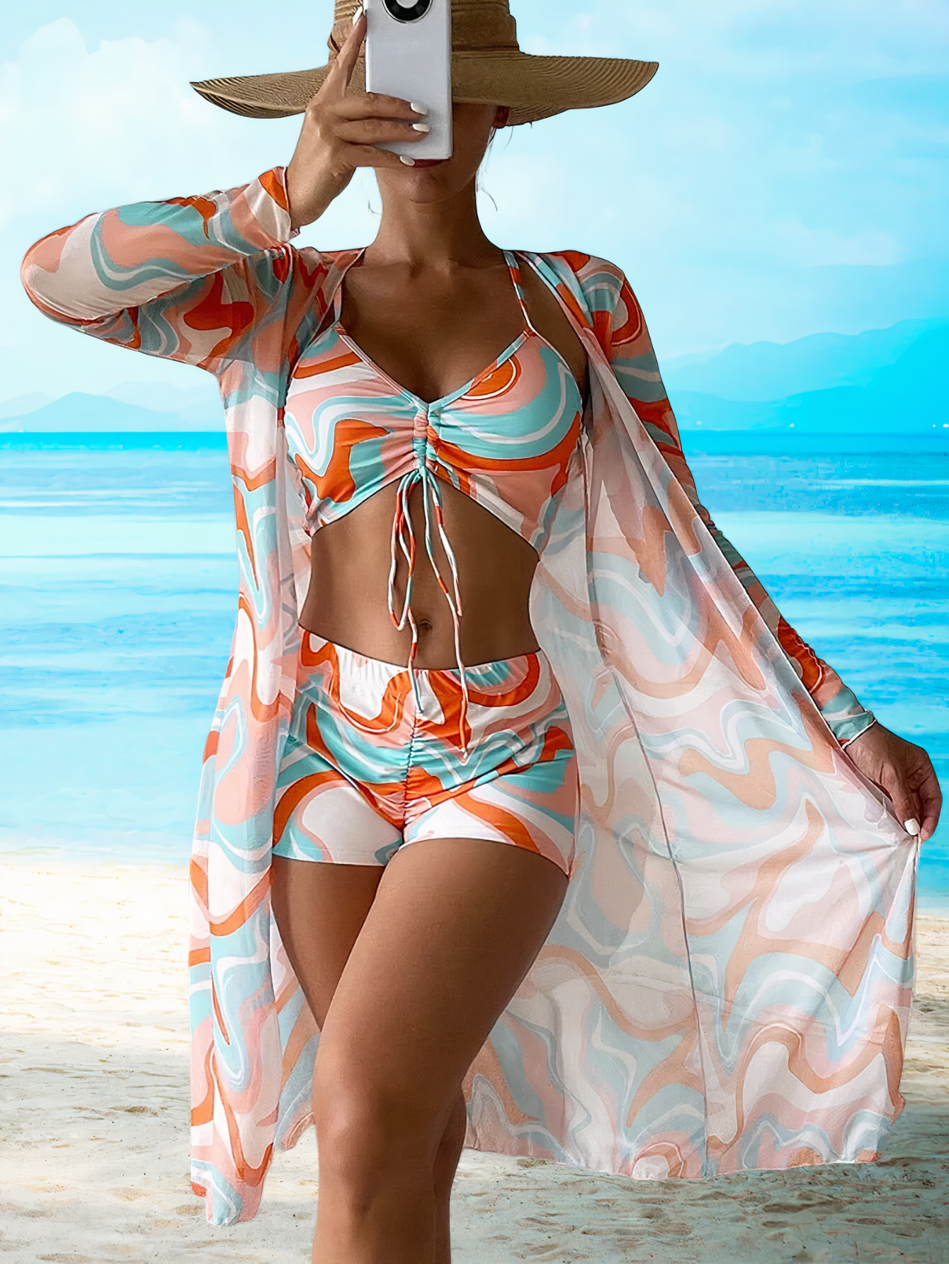 | Bikini set with bathrobe for women