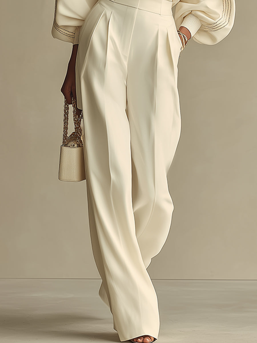 | Ivory Ribbed Crew Suit
