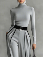 | White Trim High-neck Set