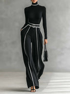 | White Trim High-neck Set