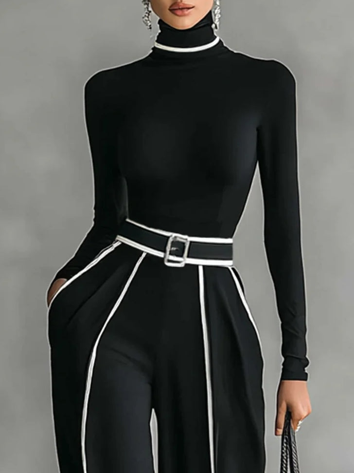 | White Trim High-neck Set