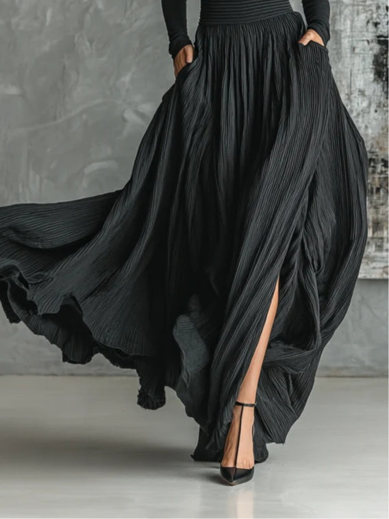 | Black Pleated Skirt Set