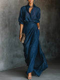 | Women Elegant Shirt and Long Skirt Set