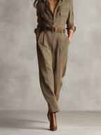 | Elegant Plaid Jumpsuit